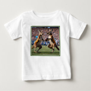 T-shirt Pour Bébé Drôle Kangaroos Australien Jouant Au Football,