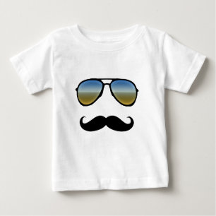 T-shirt Pour Bébé Drôle Lunettes de soleil Retro avec Moustache