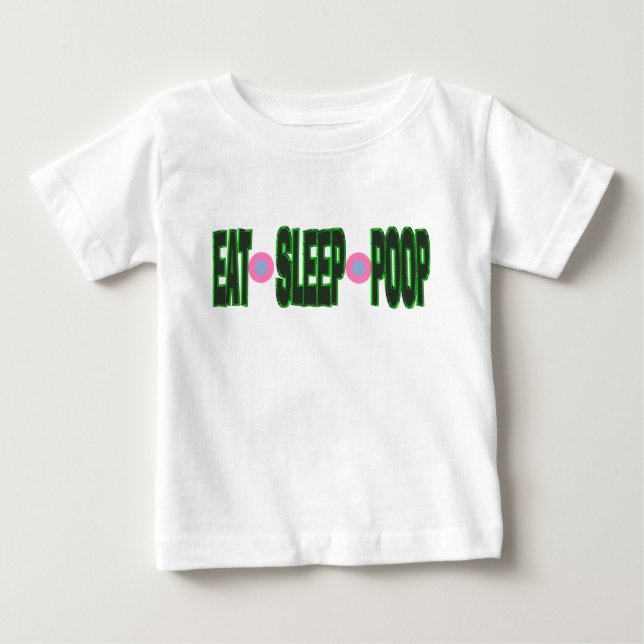 T-shirt Pour Bébé Drôle Manger Sleep Poop Baby Onsie (Devant)
