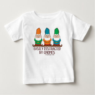 T-shirt Pour Bébé Drôle mignon facilement distrait par des gnomes