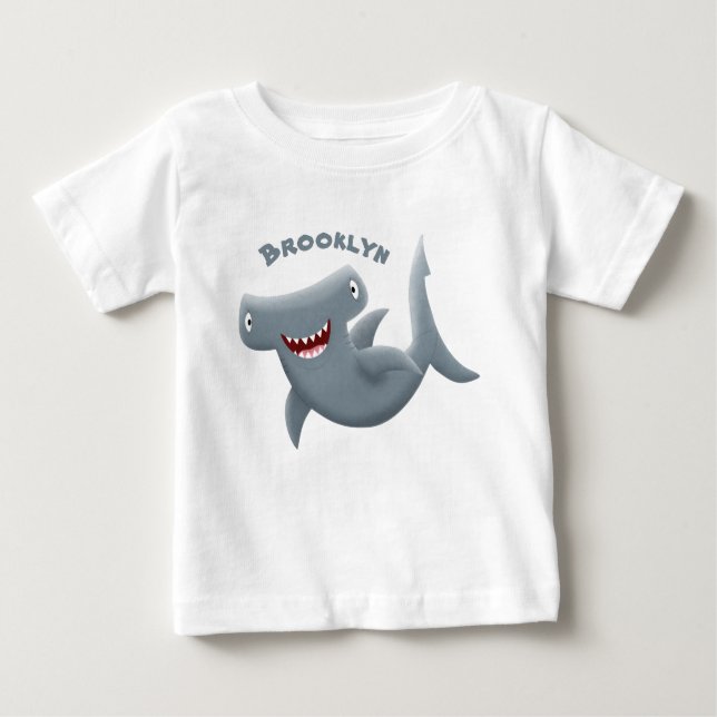 T-shirt Pour Bébé Drôle mignon requin marteau dessin animé (Devant)