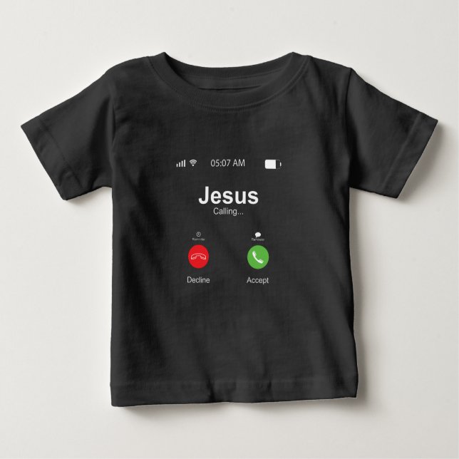 T-shirt Pour Bébé Drôle Noël Graphique Christian Jésus Appel (Devant)