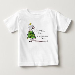 T-shirt Pour Bébé Drôle Noël mignon Souris Arbre Cartoon