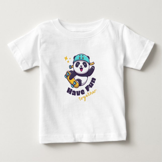T-shirt Pour Bébé Drôle Panda Cute Pour Animaux Amateurs (Devant)