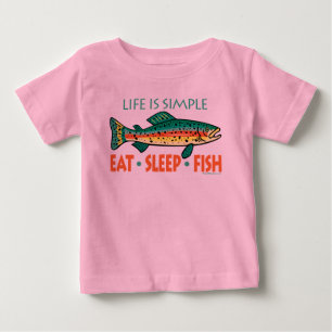 T-shirt Pour Bébé Drôle Pêche Dit Bébé Fille Rose