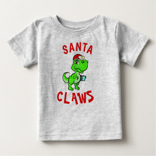 T-shirt Pour Bébé Drôle Père Noël Claws Dinosaur Baby's 1er Noël