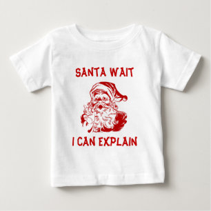 T-shirt Pour Bébé Drôle Red Christmas Père Noël attendre que je puis