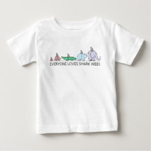 T-shirt Pour Bébé Drôle Tout le monde aime le requin Semaine Baby Bo