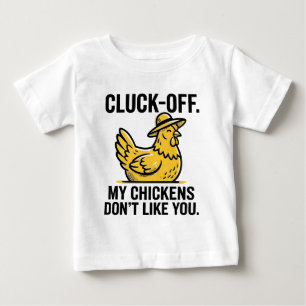 T-shirt Pour Bébé Drôle Vintage Cluk Off Amoureux de Poules Minimali