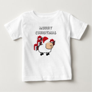 T-shirt Pour Bébé Drôle whimsical mignon mouton de Noël