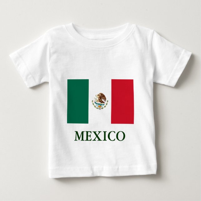 T-shirt pour bébé du drapeau mexicain (Devant)