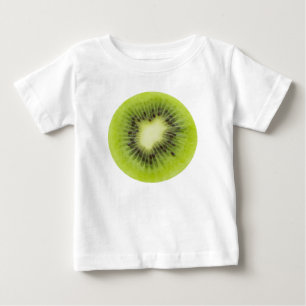 T-shirt Pour Bébé Du kiwi frais. Closeuse à tranche ronde isolée