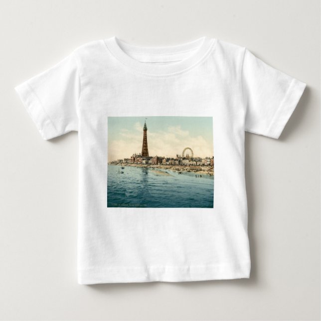 T-shirt Pour Bébé Du pilier central, Blackpool, Angleterre (Devant)