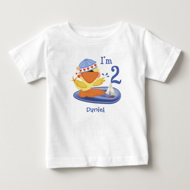 T-shirt Pour Bébé Ducky Boy 2e T-shirt bébé anniversaire (Devant)