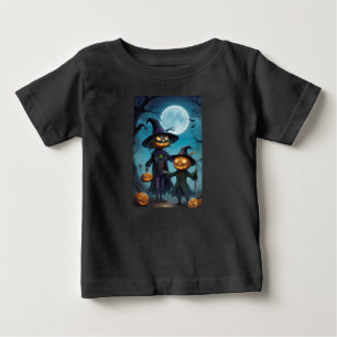 T-shirt Pour Bébé Duo Citrouille éffrayant d'Halloween
