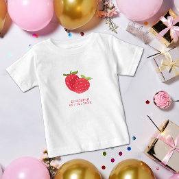 T-shirt Pour Bébé Duo de fraises adorable | Anniversaire personnalis