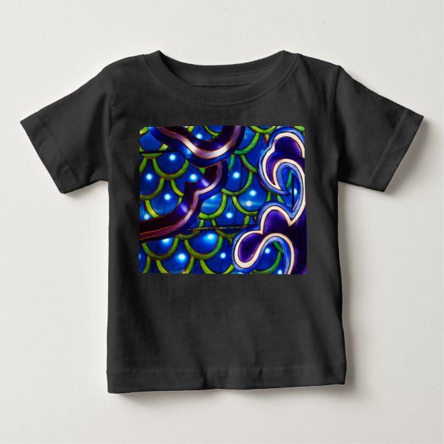 T-shirt Pour Bébé Écailles Bleues Lumineuses  (Devant)