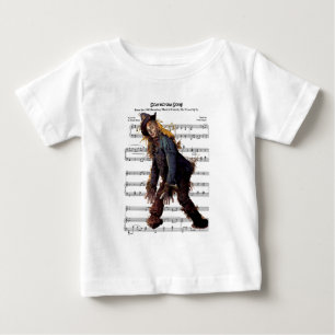 T-shirt Pour Bébé Écarce avec Arrière - plan de musique feuille
