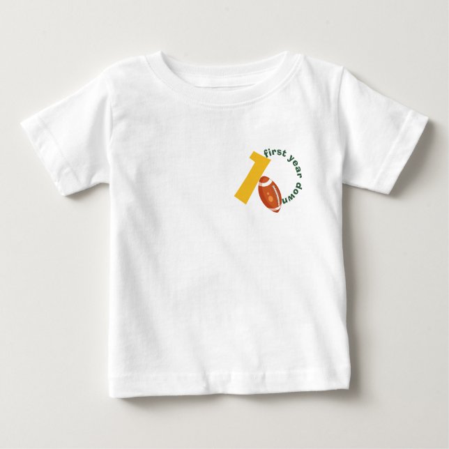 T-shirt Pour Bébé Échantillon de football rétro pour le premier anni (Devant)