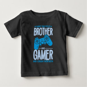 T-shirt Pour Bébé Écraser Deux Titres Frère et Joueur