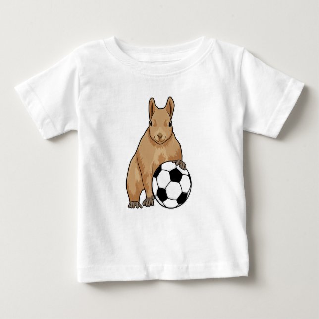 T-shirt Pour Bébé Écureuil à Soccer Sports (Devant)