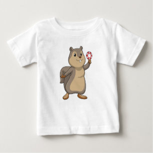 T-shirt Pour Bébé Écureuil au Poker avec des jetons de Poker