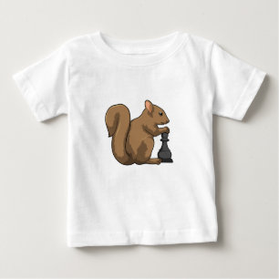 T-shirt Pour Bébé Écureuil aux échecs avec pièce d'échecs Évêque