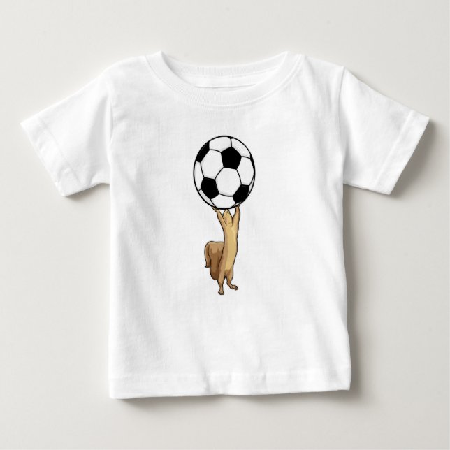 T-shirt Pour Bébé Écureuil avec balle de football (Devant)