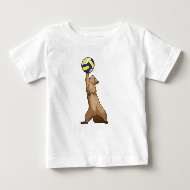T-shirt Pour Bébé Écureuil avec volleyball (Devant)