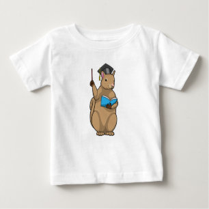 T-shirt Pour Bébé Écureuil comme enseignant avec livre