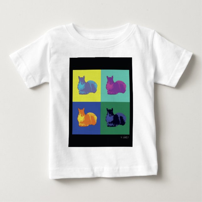 T-shirt Pour Bébé Écureuil d'Art Pop (Devant)