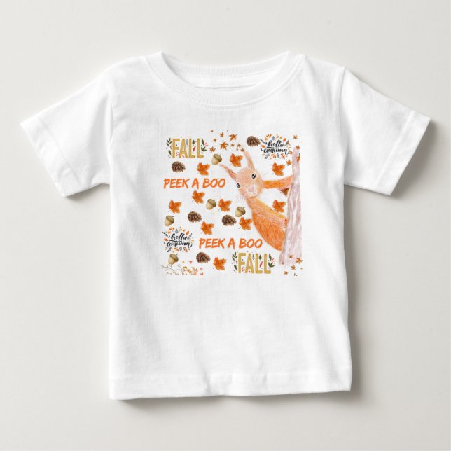T-shirt Pour Bébé Écureuil de chute (Devant)