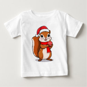 T-shirt Pour Bébé Écureuil de Noël Mignon
