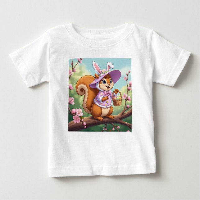 T-shirt Pour Bébé Écureuil de Pâques (Devant)