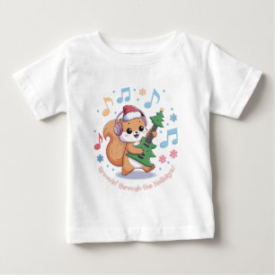 T-shirt Pour Bébé Écureuil festif jouant de la guitare entouré de ne