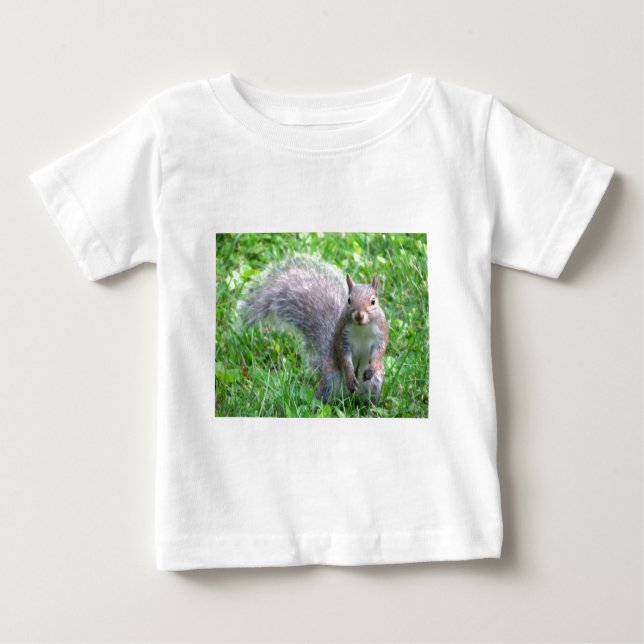 T-shirt Pour Bébé Écureuil gris mignon (Devant)