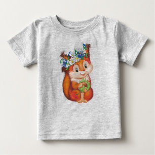 T-shirt Pour Bébé écureuil orange