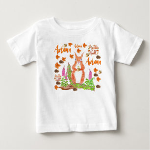 T-shirt Pour Bébé Écureuil rouge automne/automne