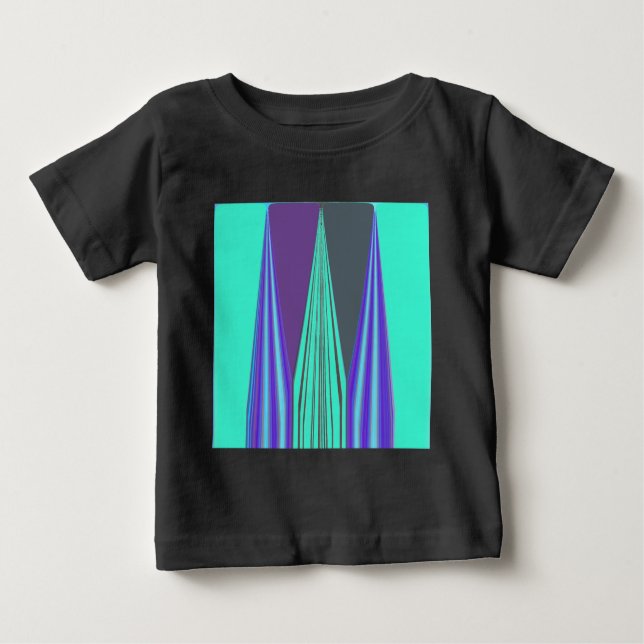 T-shirt Pour Bébé Edgy Blue Purple Cyan Chevron Art Imprimer (Devant)
