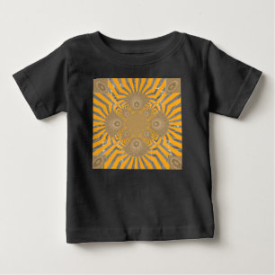 T-shirt Pour Bébé Edgy Zebra Elegance : une impression jaune or
