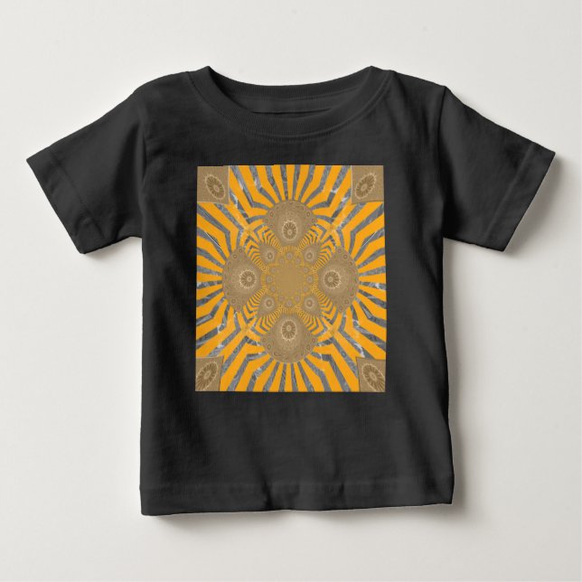 T-shirt Pour Bébé Edgy Zebra Elegance : une impression jaune or (Devant)