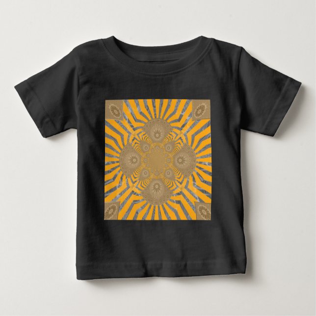 T-shirt Pour Bébé Edgy Zebra Elegance : une impression jaune or (Devant)