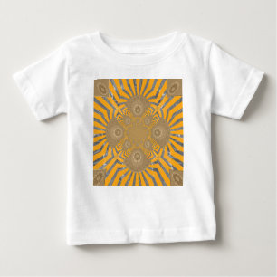T-shirt Pour Bébé Edgy Zebra Elegance : une impression jaune or
