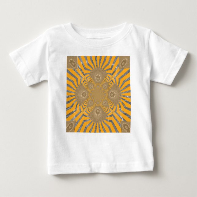 T-shirt Pour Bébé Edgy Zebra Elegance : une impression jaune or (Devant)
