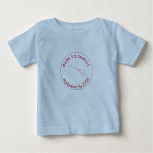 T-shirt Pour Bébé Editable Fabriqué à Hawaii Timbre d'approbation