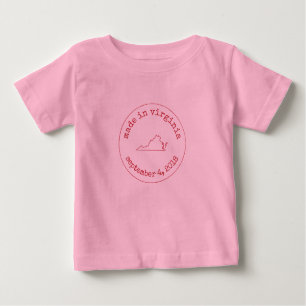 T-shirt Pour Bébé Editable Fabriqué en Virginie Timbre d'approbation