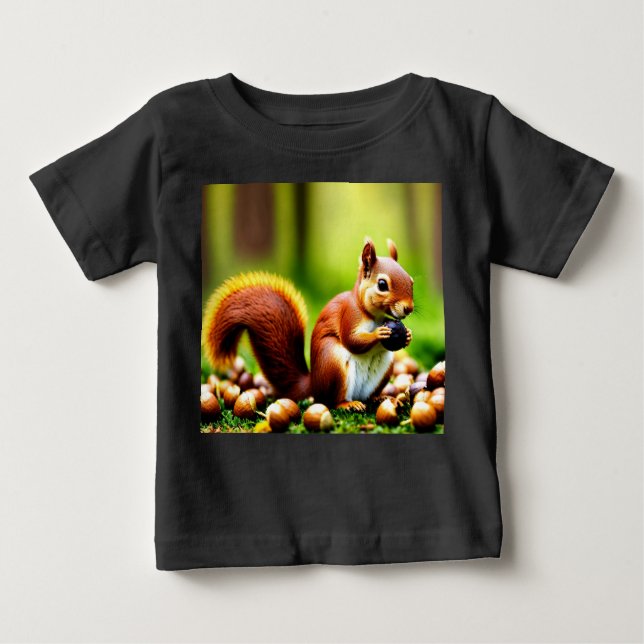 T-shirt Pour Bébé Édition Cute Squirrel (Devant)