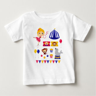 T-shirt Pour Bébé Édition mignonne tirée par la main de cirque :