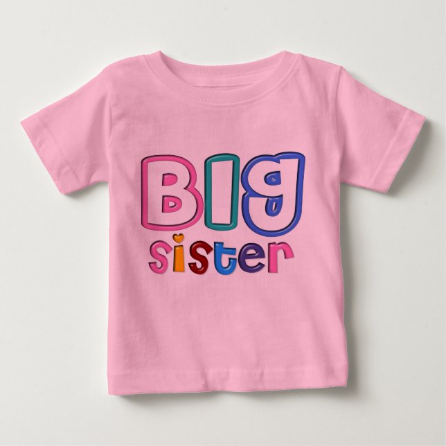 T-shirt Pour Bébé Effet 3D Grande Soeur (Devant)