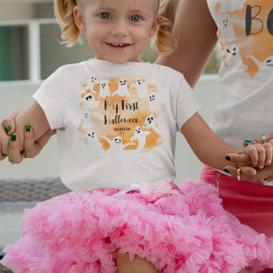 T-shirt Pour Bébé Éffrayant fantôme Halloween fête aquarelle